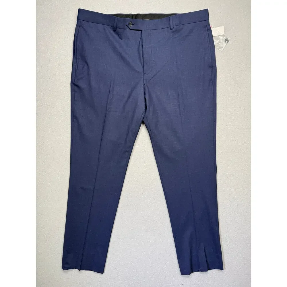 Brooks Brothers Men's Classic-Fit Wool Blend Suit Pant Blue 40x32 $190